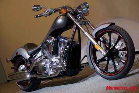 The Fury will be offered in four colors, including blue, silver and burgundy. We think this flat silver version with pinstriped wheels looks cool – it’s not something we’ve come to expect from play-it-safe Honda.